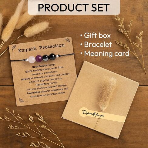 Negative Energy Protection Bracelet, Anxiety Bracelet For Women, Men, Protection Jewelry Gifts For Her, Him, Pulsera De Proteccion Para Mujer, Calming Anxiety Relief Items Crystal Beaded in Kuwait