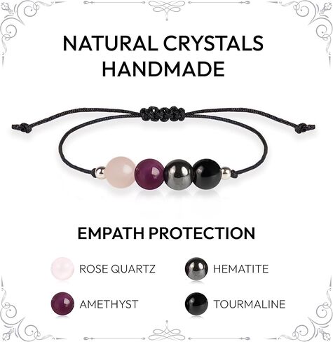Negative Energy Protection Bracelet, Anxiety Bracelet For Women, Men, Protection Jewelry Gifts For Her, Him, Pulsera De Proteccion Para Mujer, Calming Anxiety Relief Items Crystal Beaded in Kuwait