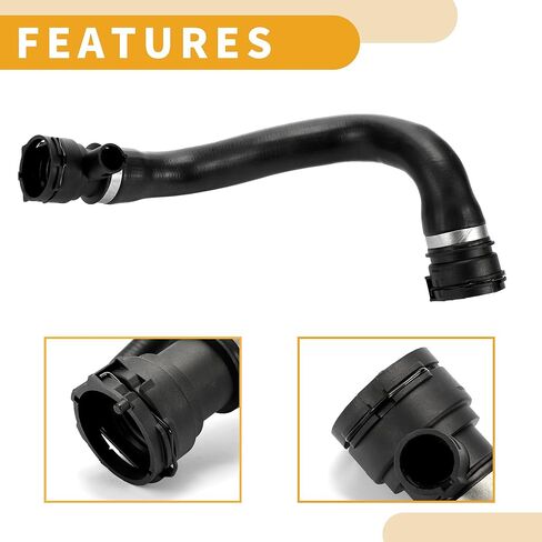 Radiator Hose No.17127568246/11531438634/11511439976 - Car Radiator Coolant Water Hose Pipe Kit - for BMW 550i 2006-2010 Rubber Black - 1 Set in Saudi Arabia