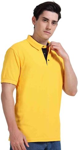 AMIGOS Golfer Men's Polo T-Shirts, Comfortable Activewear with Snap Button & Contrast Placket in Saudi Arabia