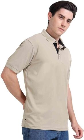 AMIGOS Golfer Men's Polo T-Shirts, Comfortable Activewear with Snap Button & Contrast Placket in Saudi Arabia