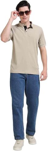 AMIGOS Golfer Men's Polo T-Shirts, Comfortable Activewear with Snap Button & Contrast Placket in Saudi Arabia