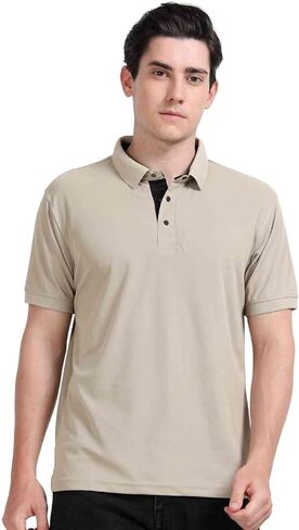 AMIGOS Golfer Men's Polo T-Shirts, Comfortable Activewear with Snap Button & Contrast Placket in Saudi Arabia