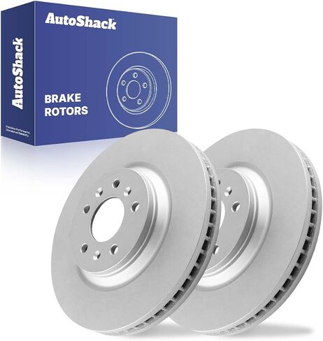 AutoShack Front Drilled & Slotted Brake Rotors | Replacement for 2012-2013 Chevrolet Impala 2006-2011 Buick Lucerne 2006-2011 Cadillac DTS | Silver Zinc Coated | 2-PC Set | SilverShield Pro in Saudi Arabia
