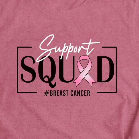 Womens Breast Cancer Shirts Pink Ribbon T-Shirt Breast Cancer Survivor Crew Tee Top in Saudi Arabia