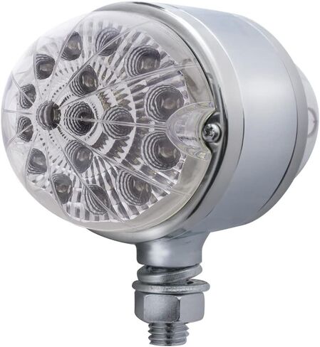 UNITED PACIFIC 39546 Marker Light, Reflector, Double Face, LED, Assembly, Dual Function, 17 LED, Clear Lens/Amber and Red LED, Chrome-Plated Steel, Watermelon Design in Saudi Arabia