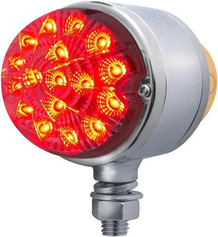 UNITED PACIFIC 39546 Marker Light, Reflector, Double Face, LED, Assembly, Dual Function, 17 LED, Clear Lens/Amber and Red LED, Chrome-Plated Steel, Watermelon Design in Saudi Arabia