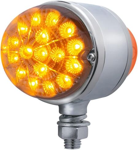 UNITED PACIFIC 39546 Marker Light, Reflector, Double Face, LED, Assembly, Dual Function, 17 LED, Clear Lens/Amber and Red LED, Chrome-Plated Steel, Watermelon Design in Saudi Arabia