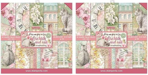 Stamperia Intl Paper PAD 8X8 10PK Orchid/CAT, 10 Count (Pack of 1), Various in Saudi Arabia