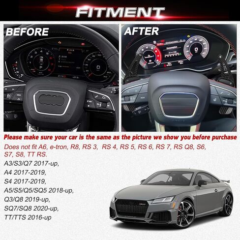 x xotic tech Silver Paddle Shifter Extensions Interior Shift Cover Trim Compatible with Audi A3 A4 A5 Q3 Q5 Q7 Q8 S3 S4 S5 SQ5 SQ7 SQ8 TT TTS in Saudi Arabia