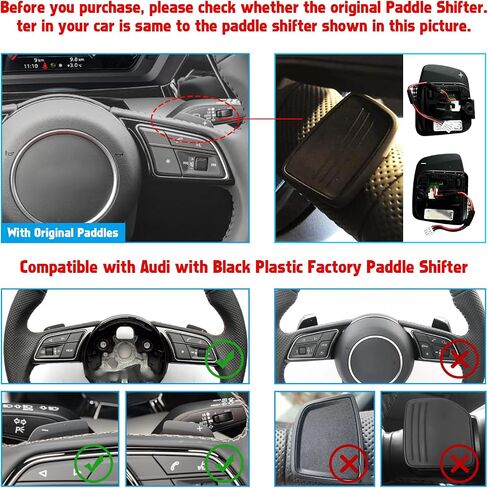 x xotic tech Silver Paddle Shifter Extensions Interior Shift Cover Trim Compatible with Audi A3 A4 A5 Q3 Q5 Q7 Q8 S3 S4 S5 SQ5 SQ7 SQ8 TT TTS in Saudi Arabia