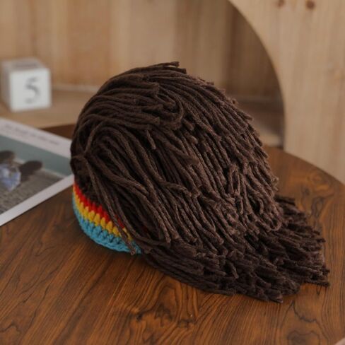 Funny Wig Hat Handmade Knitting Hat Men Long Dirty Braid Wig Caps Beanie Hat Winter Warm Hat Ski Cap in Saudi Arabia