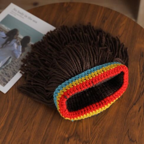 Funny Wig Hat Handmade Knitting Hat Men Long Dirty Braid Wig Caps Beanie Hat Winter Warm Hat Ski Cap in Saudi Arabia