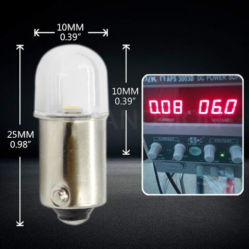 Ruiandsion 5 قطعة 6 فولت BA9S LED لمبات BA9 53 57 1895 64111 أبيض دافئ 2835 1SMD LED لمبات للسيارة الداخلية الجانب الباب أضواء المجاملة أضواء الخريطة in Kuwait