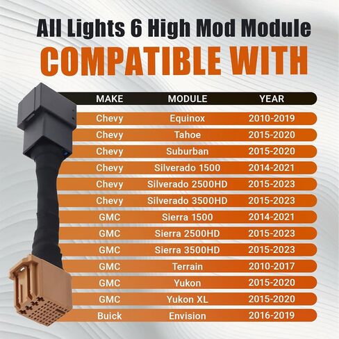 All Lights 6 High Mod Module Compatible with Chevy Equinox Silverado 1500 2500 3500 Tahoe Suburban, GMC Sierra 1500 Yukon Terrain, Buick Envision Plug and Play in Saudi Arabia