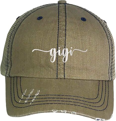 Gigi Distressed Trucker Hat - Embroidered Trucker Baseball Hat in Kuwait