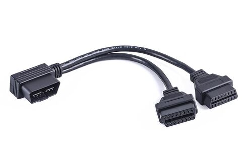 الزاوية اليمنى 1 قطعة ذكر إلى 2 قطعة أنثى obd2 obdii الفاصل y كابل سميك 24awg أسلاك لتعقب gps وأداة التشخيص وقارئ الكود in Kuwait