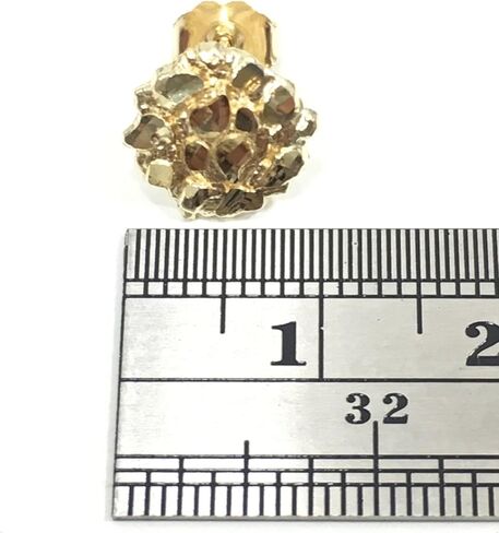 1.3 GRAMS 10 MM DIAMETER ROUND NUGGET HIP HOP STUD EARRINGS 10K YELLOW GOLD SG5038 in Saudi Arabia