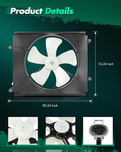 SCITOO Engine Cooling Fan Assembly Compatible with 1992-1996 for Toyota for Camry 2.2L; Replace 600090;620501 in Saudi Arabia