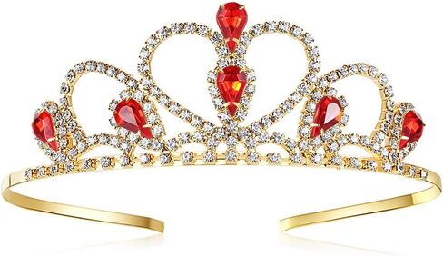 تاج من حجر الراين الذهبي من Lovelyshop للأطفال الصغار والحفلات الراقصة وأعياد الميلاد وتاج الأميرة in Kuwait