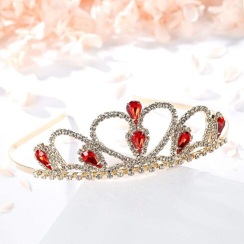 تاج من حجر الراين الذهبي من Lovelyshop للأطفال الصغار والحفلات الراقصة وأعياد الميلاد وتاج الأميرة in Kuwait
