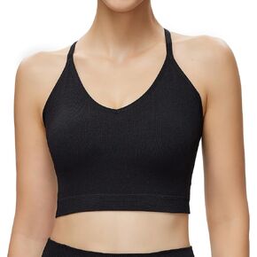 NANJI Seamless Sports Bra for Women - Padded Racerback Y Bra Low Impact Removable Pad for Fitness Gym Yoga Workout Top in Saudi Arabia
