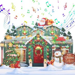 XTF2015 Christmas Cards with Music & Lights, Pop Up 3D Christmas Tree Card, Christmas Greeting Gift Card Inlcudes Envelope, for Your Friends, Children and Family in Kuwait