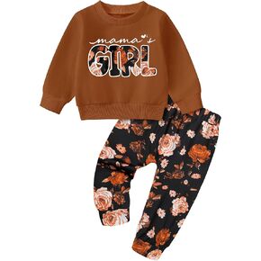 Toddler Girl Clothes Fall Winter Outfits Wild Hair Don't Care Highland Cow Sweatshirt Pants Western Cowgirl Outfit in Kuwait