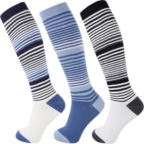 + جوارب ضغط MD للنساء والرجال، فسكوز الخيزران، 3 أزواج 8-15 مم زئبق جوارب عالية لدعم الركبة للممرضات الحوامل أثناء السفر in Kuwait