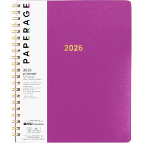 PAPERAGE 2025 Weekly & Monthly Hardcover Planner (Dark Green), 12 Month (January 2025 - December 2025), 5.7 in x 8 in, Weekly & Monthly Spreads, Includes Additional Note Pages, Back Pocket & Trackers in Kuwait