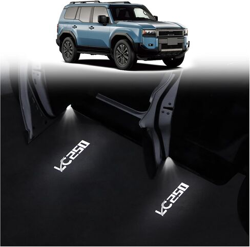 مصباح ديكور خفيف لعتبة الباب مناسب لسيارة Toyota 2024 2025 Toyota Land Cruiser 250 1958 Prado Lc250 مصباح عرض LED ساطع ملحقات التعديل الداخلي (4 قطع) in Kuwait