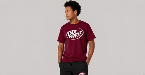 Bioworld Dr. Pepper Logo Adult Maroon T-Shirt and Black Sleep Pajama Pant Set in Saudi Arabia