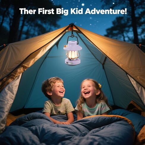 V.C Formark Retro Snail Kids Lantern - Premium Violet USB ضوء التخييم القابل لإعادة الشحن ، وضوء ليلي قابلاً للخلاف 3 ألوان مع خطاف خيمة ، آمن داخلي في الهواء الطلق لغرفة النوم/الهدايا (أساسيات الأطفال) in Saudi Arabia