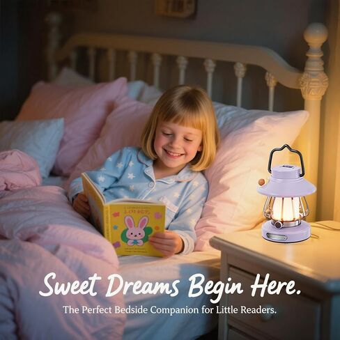 V.C Formark Retro Snail Kids Lantern - Premium Violet USB ضوء التخييم القابل لإعادة الشحن ، وضوء ليلي قابلاً للخلاف 3 ألوان مع خطاف خيمة ، آمن داخلي في الهواء الطلق لغرفة النوم/الهدايا (أساسيات الأطفال) in Saudi Arabia