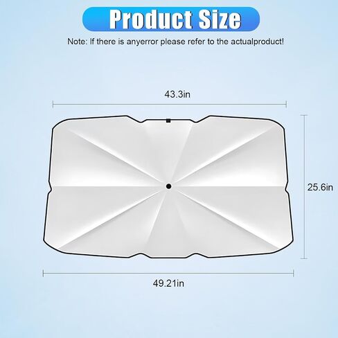 Car Windshield Sunshade Umbrella, Portable Auto Interior Front Window Heat Insulation Protector Cover, Vehicle UV Rays Blocker Camping Accessory Keep Car Cool for SUV, Sedan (Small) in Saudi Arabia