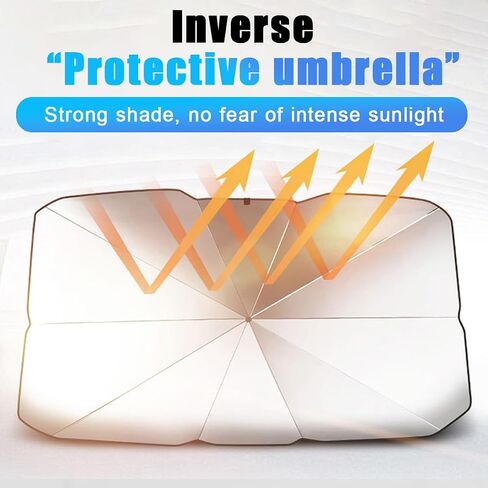 Car Windshield Sunshade Umbrella, Portable Auto Interior Front Window Heat Insulation Protector Cover, Vehicle UV Rays Blocker Camping Accessory Keep Car Cool for SUV, Sedan (Small) in Saudi Arabia