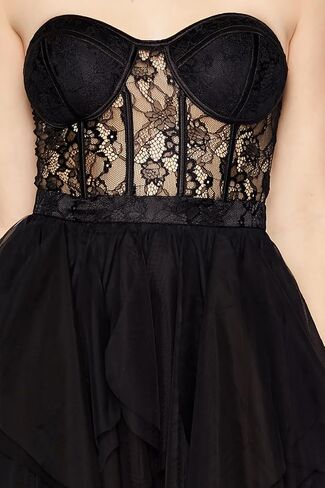 Forever 21 Women's Lace & Tulle Bustier Mini Dress in Saudi Arabia