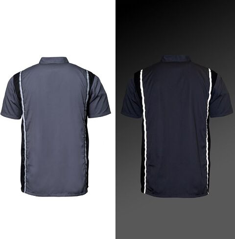 MILWAUKEE MOTORCYCLE CLOTHING CO. قميص عمل ميكانيكي للرجال باللون الأسود/الرمادي - مع شريط عاكس، MDM11612 in Kuwait
