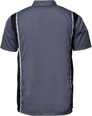 MILWAUKEE MOTORCYCLE CLOTHING CO. قميص عمل ميكانيكي للرجال باللون الأسود/الرمادي - مع شريط عاكس، MDM11612 in Kuwait