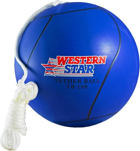 Western Star Tetherball Game Set - Soft-Touch Tether Ball with 2 Durable Attached Ropes - Indoor, Outdoor, 4 Colors - Easy Attach & Play - A Classic Family Outdoor Game for Kids in Saudi Arabia