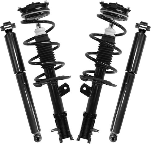 Detroit Axle - AWD Struts Shocks for 2012-2013 Nissan Rogue 2014-2015 Rogue Select, 2 Front Struts with Coil Springs 2 Rear Shock Absorbers Replacement Suspension Kit in Saudi Arabia