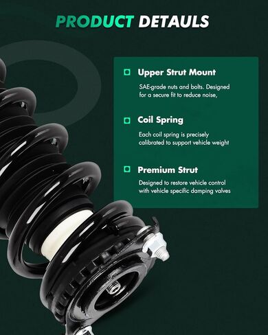 SCITOO - Rear Complete Strut & Coil Spring Assembly Fits 2005 2006 2007 2008 2009 for Subaru Outback with 15920 172567 - Set of 2 in Saudi Arabia