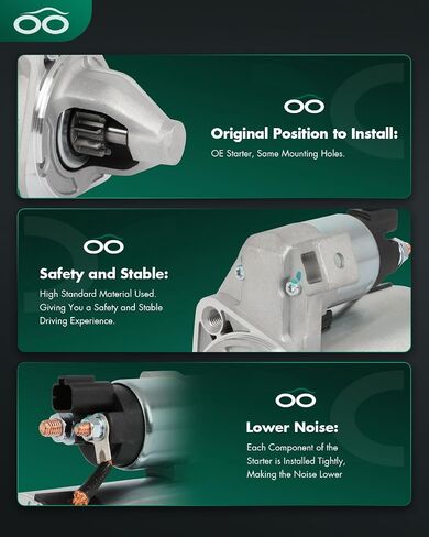 SCITOO Starter Motor fit for Hyundai for Elantra 1.6L 2017-2020,for Hyundai for Elantra GT 1.6L 2018-2020,for Hyundai for Kona 1.6L 2018-2021 Replacement Starter 16038 in Saudi Arabia