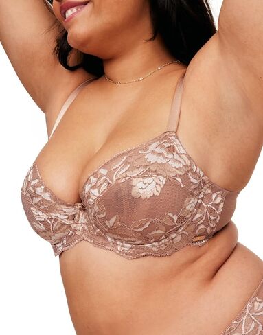 Adore Me Chelsi Unlined Demi Bra - Seductive Two-Toned Lace Underwire with Convertible Straps - Sizes 30A-38D in Kuwait