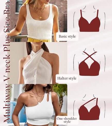 HACI Bra for Women Seamless V Neck Full Coverage Multiway Wirefree Plus Size Support Everyday Bralettes in Saudi Arabia