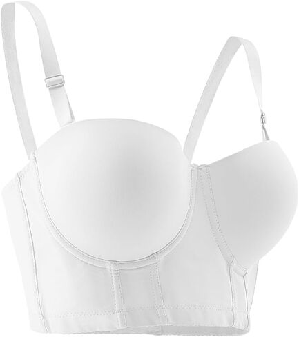 Underwire Strapless Longline Bra - Lift Support, Back Fat Smoothing Bras with Lace Details for Women in Saudi Arabia
