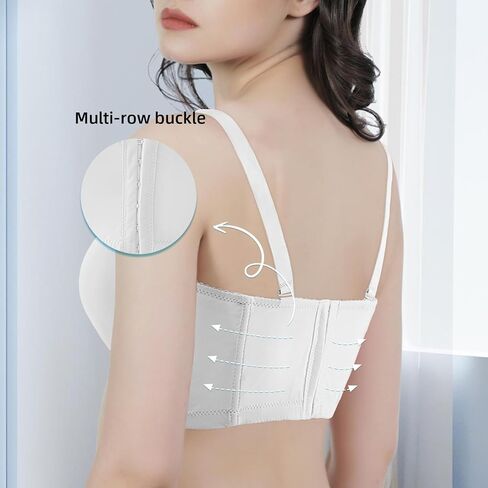 Underwire Strapless Longline Bra - Lift Support, Back Fat Smoothing Bras with Lace Details for Women in Saudi Arabia