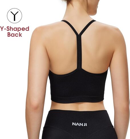 NANJI Seamless Sports Bra for Women - Padded Racerback Y Bra Low Impact Removable Pad for Fitness Gym Yoga Workout Top in Saudi Arabia