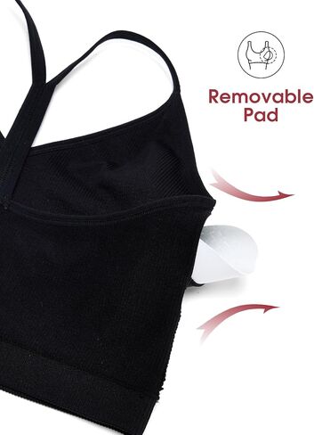 NANJI Seamless Sports Bra for Women - Padded Racerback Y Bra Low Impact Removable Pad for Fitness Gym Yoga Workout Top in Saudi Arabia