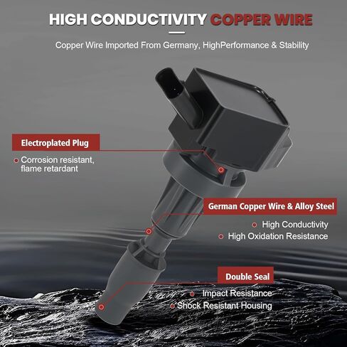 حزمة ملف الإشعال UF817 وشمعات إشعال إيريديوم بلاتينيوم مجموعة من 4 قطع متوافقة مع Hyundai Elantra Tucson Sonata Kia Forte Soul 2015-2022 1.6L L4 يستبدل #GN10910 in Kuwait